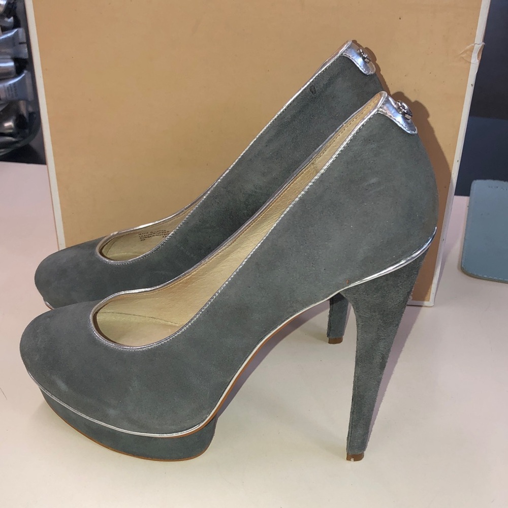 Michael Kors GIDEON Gray Suede Women's Heels PERFECT